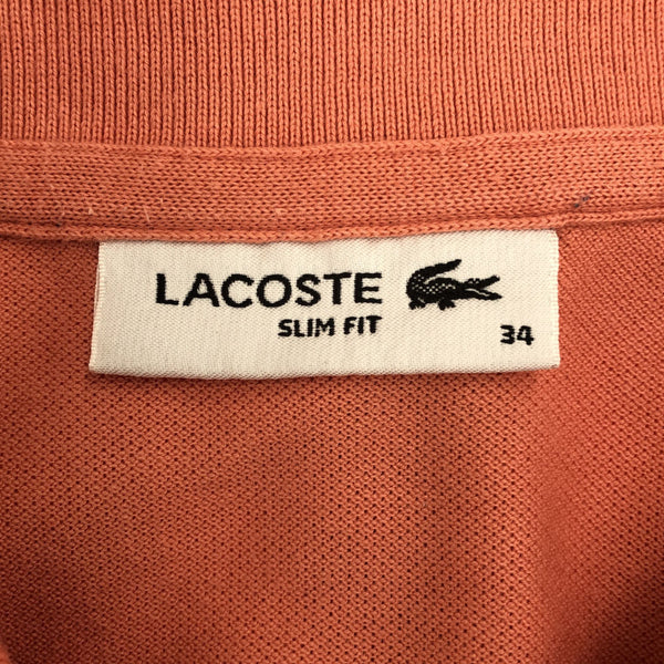 ラコステ 日本製 半袖 ポロシャツ 34 ピンク系 LACOSTE 鹿の子地 レディース