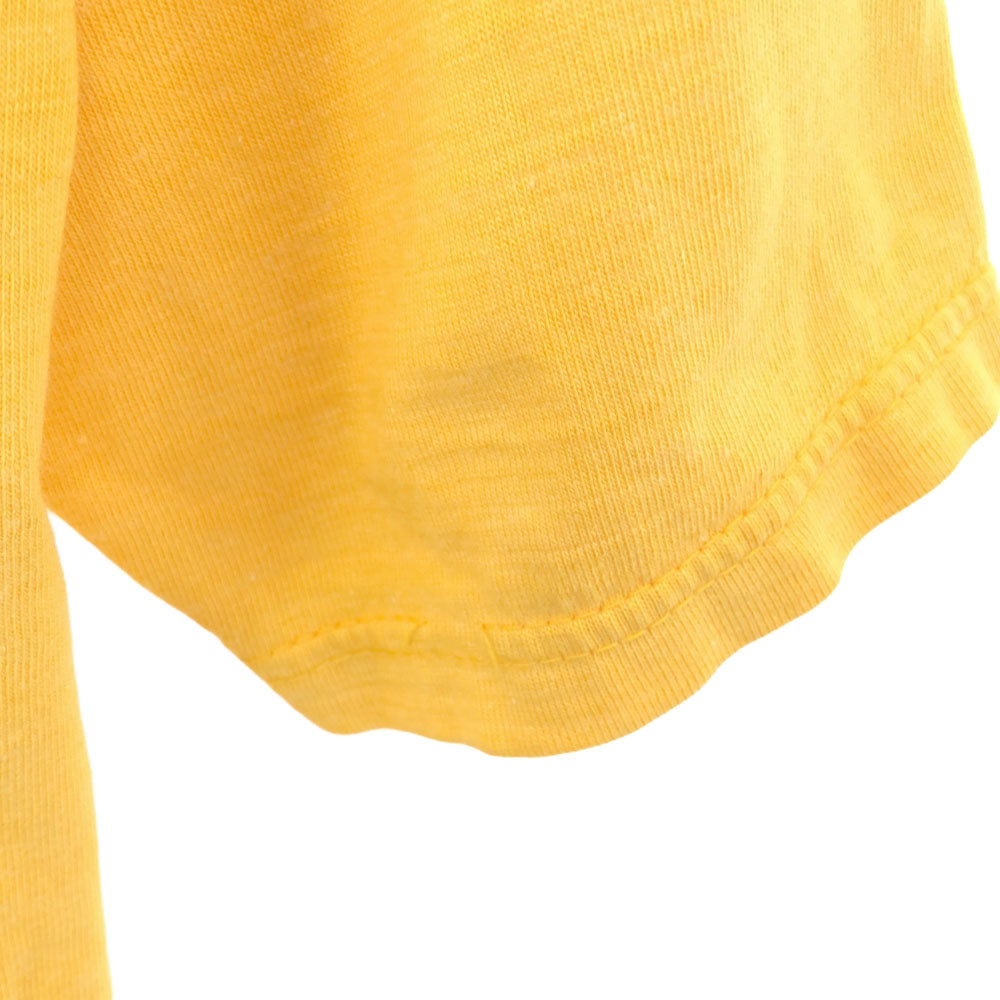 BRITTANIA ブリタニア USA製 5分袖 Vネック Tシャツ S イエロー メンズ