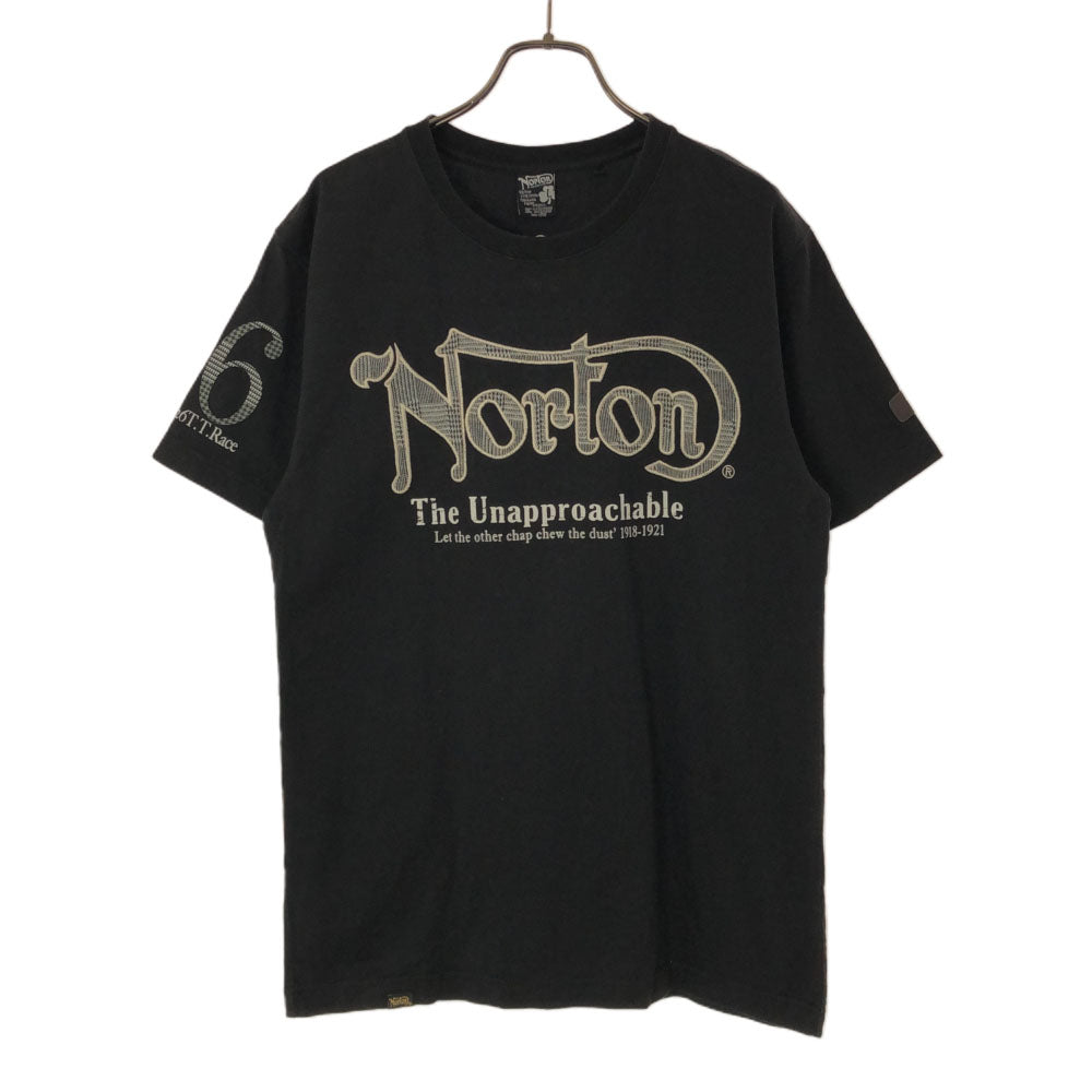 ノートン 刺繍 プリント 半袖 Tシャツ L ブラック Norton メンズ