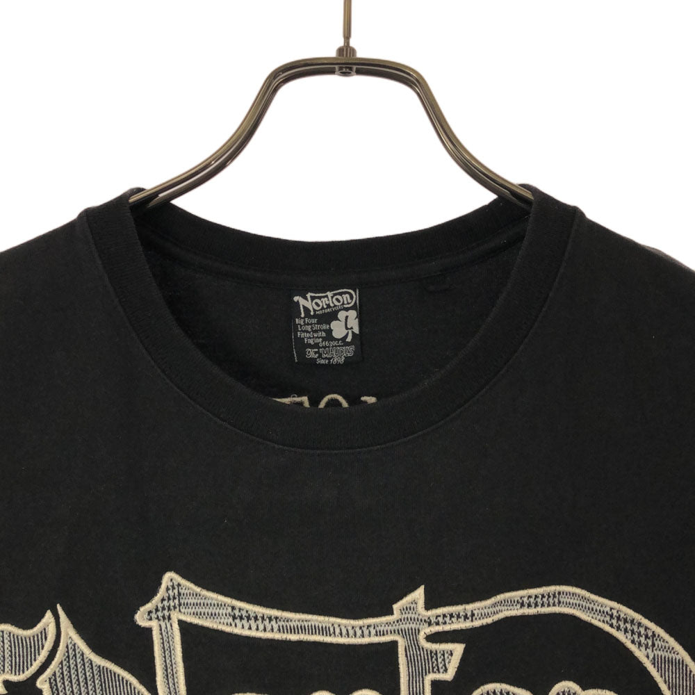 ノートン 刺繍 プリント 半袖 Tシャツ L ブラック Norton メンズ