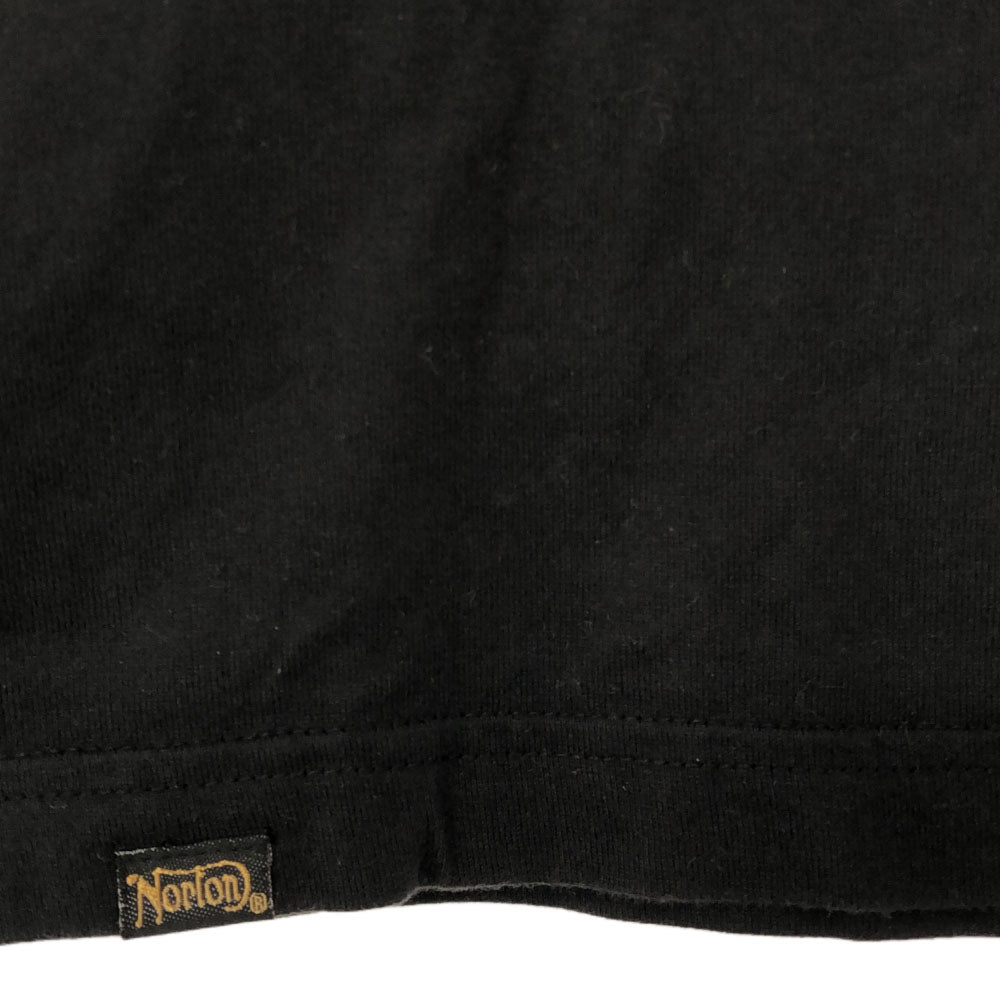 ノートン 刺繍 プリント 半袖 Tシャツ L ブラック Norton メンズ