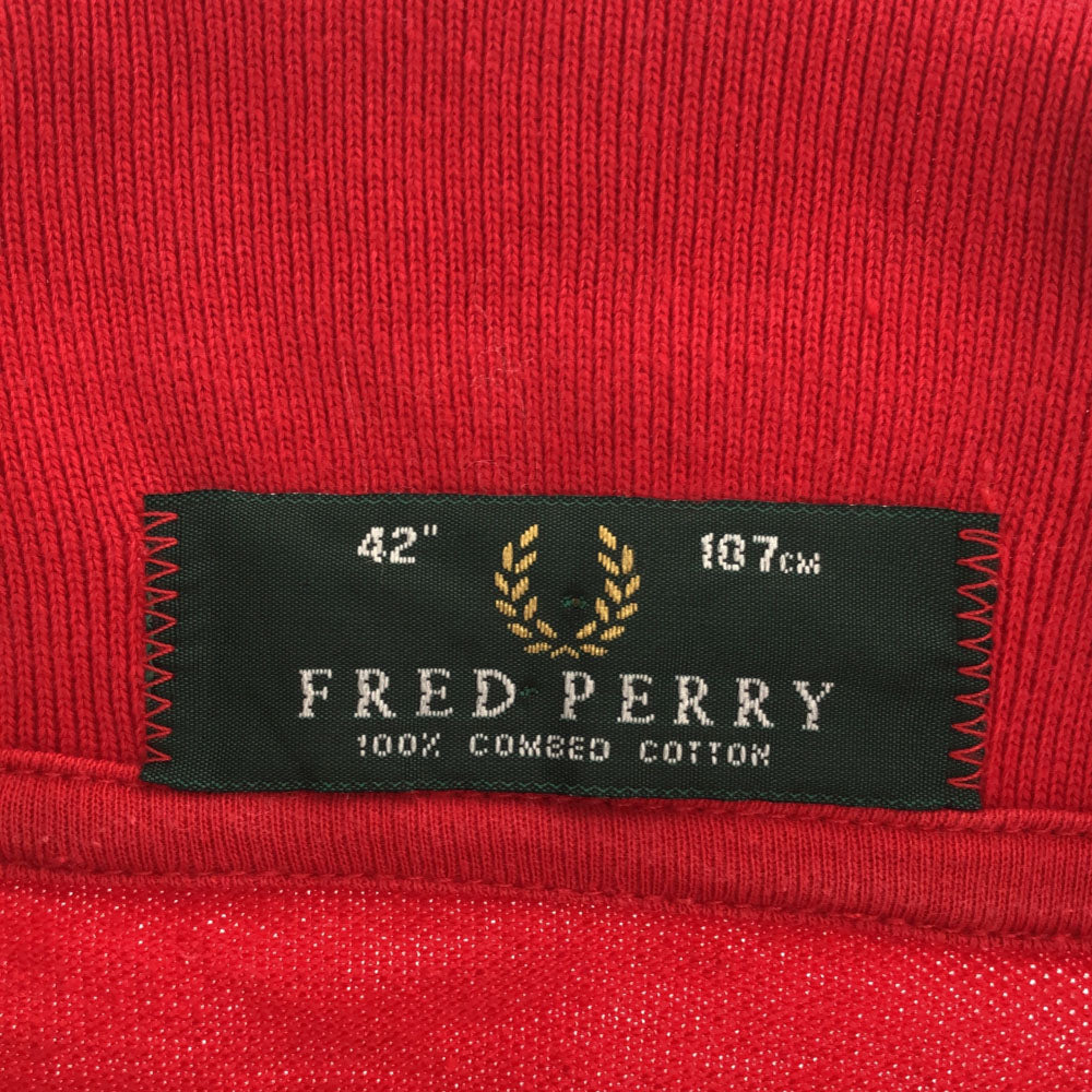 フレッドペリー 半袖 ポロシャツ 42 レッド FRED PERRY 鹿の子 メンズ