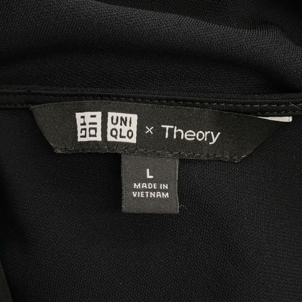 ユニクロ セオリー 半袖 膝丈ワンピース L ブラック UNIQLO Theory バックジップ レディース