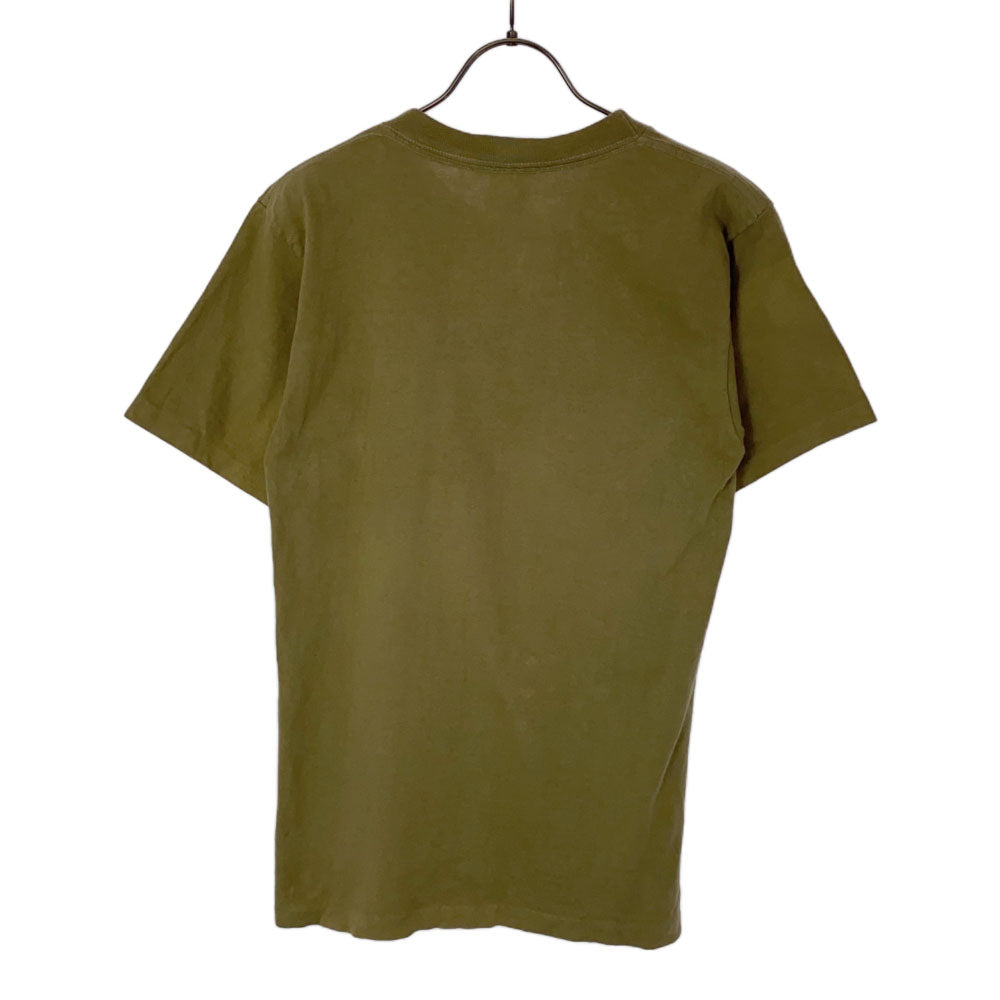 ALORE アローレ 90s USA製 プリント 半袖 Tシャツ S カーキ オールド ヴィンテージ メンズ