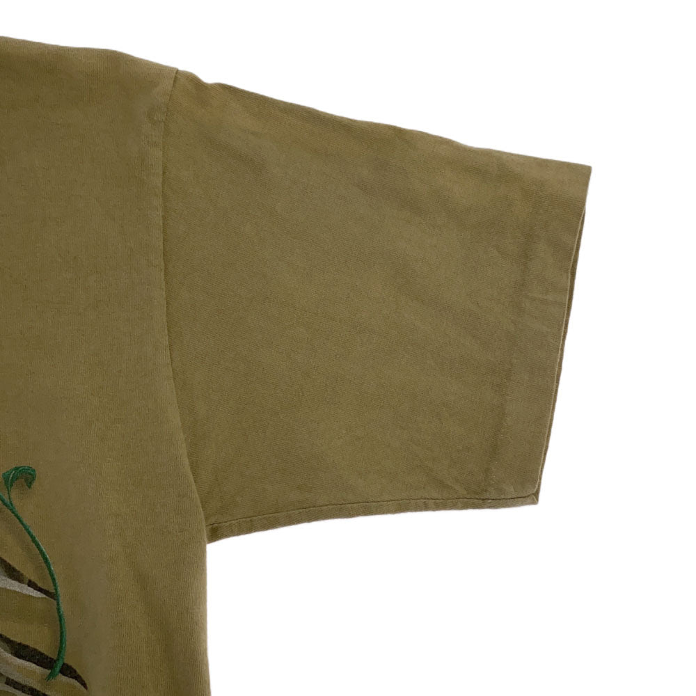 ALORE アローレ 90s USA製 プリント 半袖 Tシャツ S カーキ オールド ヴィンテージ メンズ