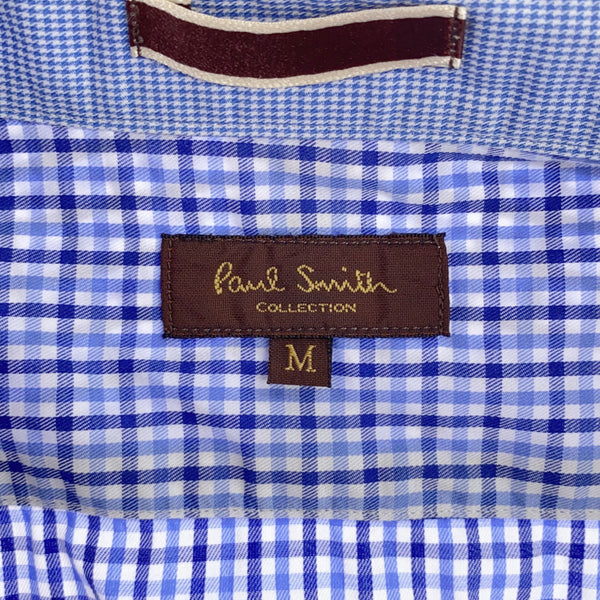 ポールスミスコレクション 日本製 チェック 半袖 コットンシャツ M ブルー系 PAUL SMITH COLLECTION メンズ