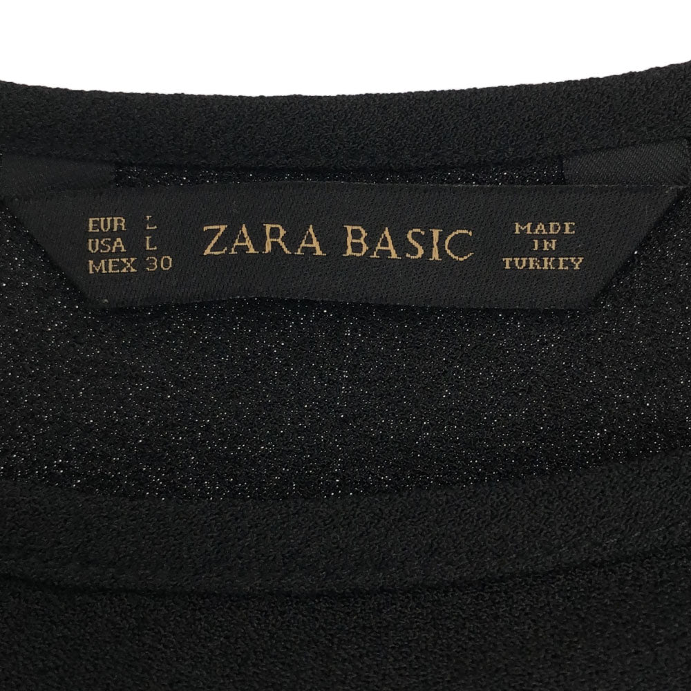 ザラベーシック 半袖 ワンピース L ブラック ZARA BASIC レディース