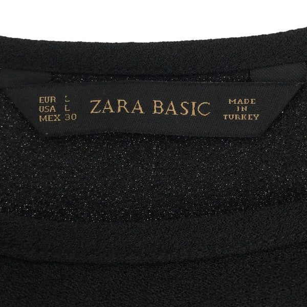 ザラベーシック 半袖 ワンピース L ブラック ZARA BASIC レディース