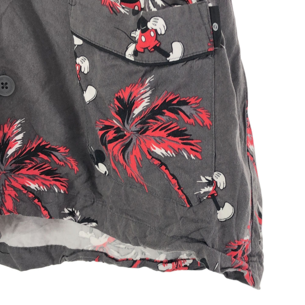 ジーユー アンダーカバーこらbp ミッキーマウス 総柄 半袖 シャツ M グレー GU UNDERCOVER メンズ