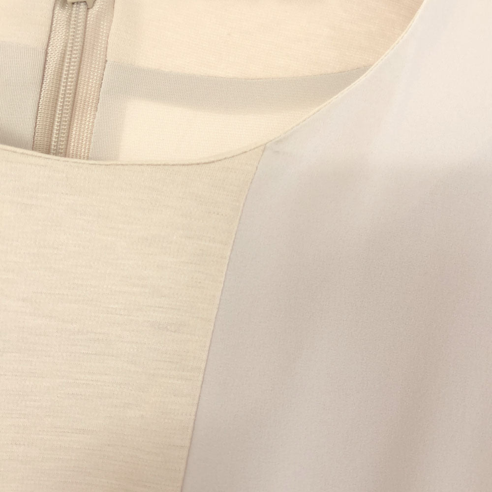 CLANE クラネ 日本製 半袖 デザイン ワンピース 1 ベージュ 切替 バックファスナー レディース