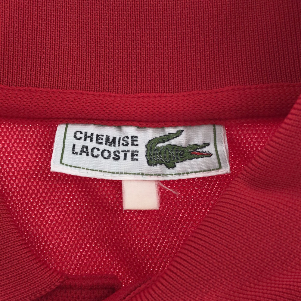 LACOSTE ラコステ 半袖 膝丈ワンピース レッド レディース