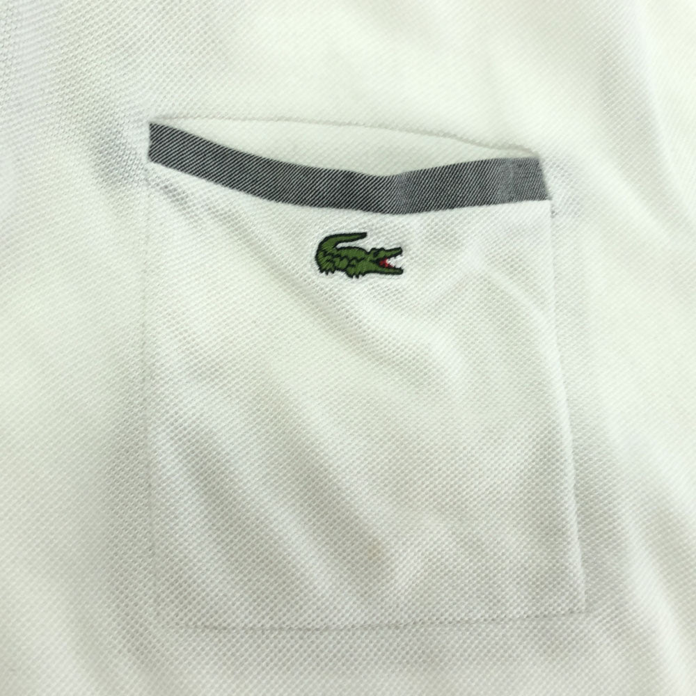 ラコステ 日本製 半袖 ポロシャツ 3 ホワイト LACOSTE 鹿の子地 メンズ