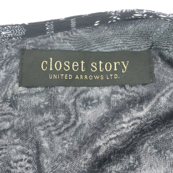 クローゼットストーリー 総柄 ノースリーブ ロングワンピース ブラック closet story UNITED ARROWS レディース