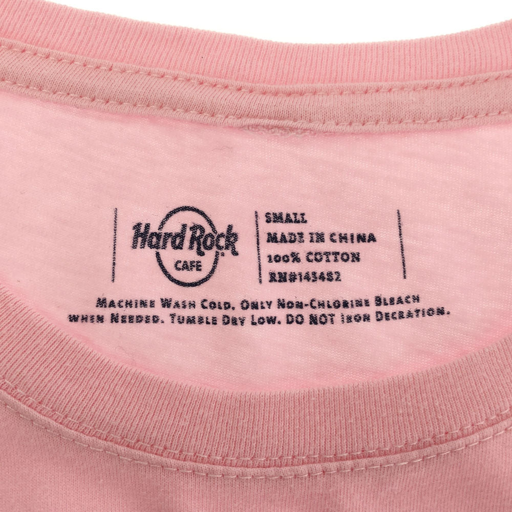 ハードロックカフェ HONG KONG 半袖 Tシャツ S ピンク HARD ROCK CAFE レディース