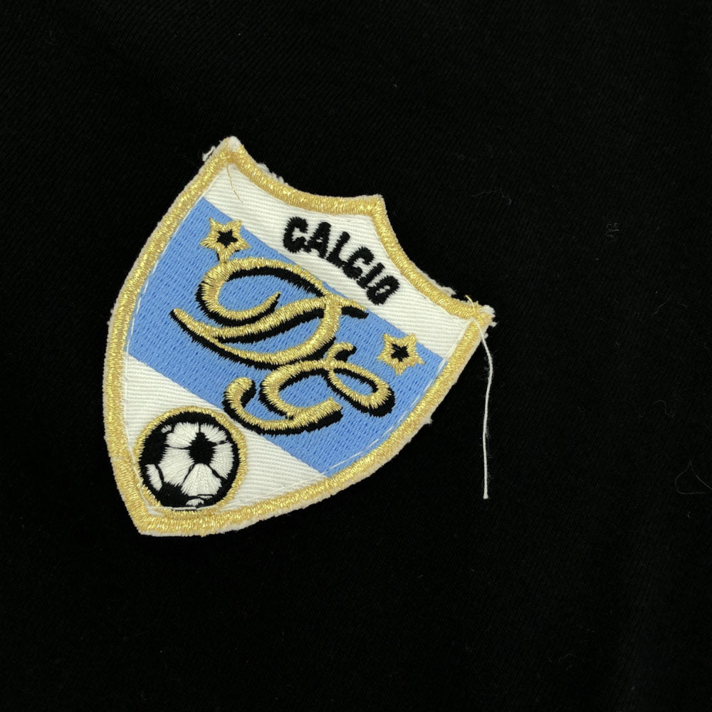 DOLCE&GABBANA ドルチェアンドガッバーナ イタリア製 ワッペン 半袖 Vネック Tシャツ 50 ブラック メンズ