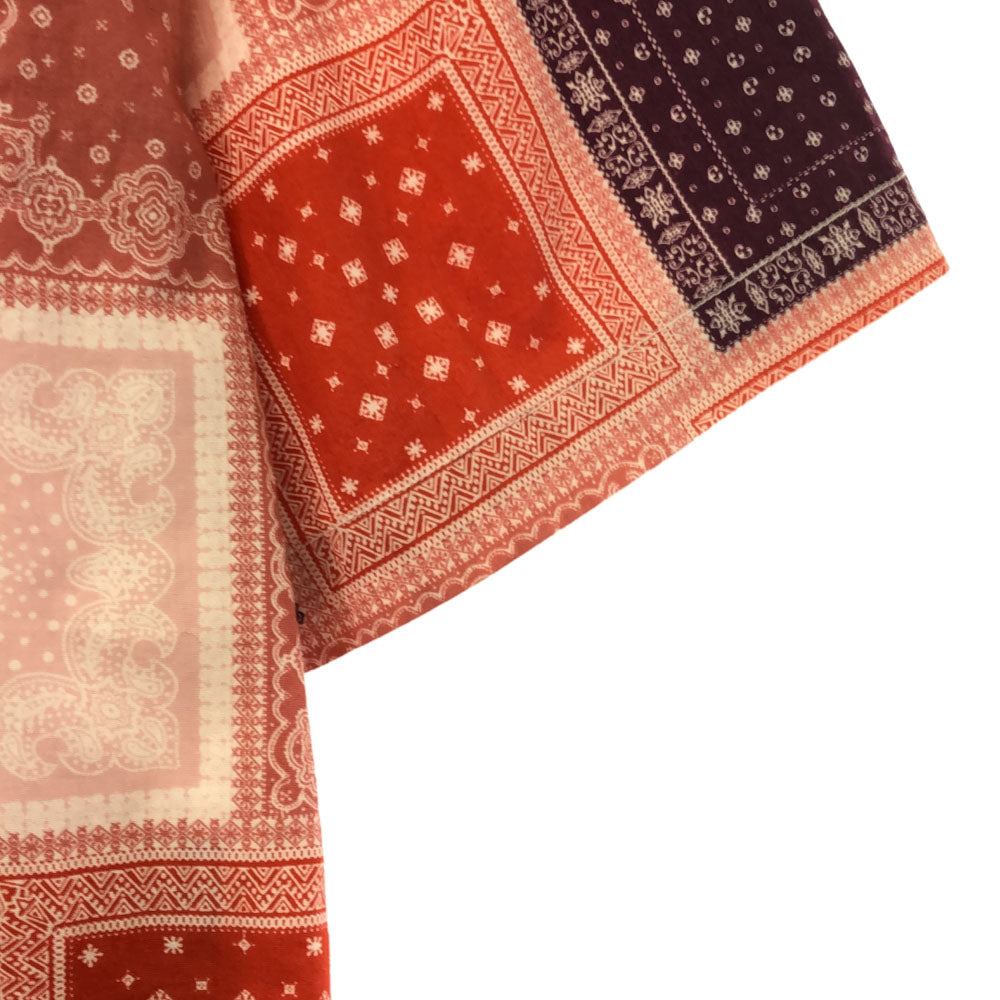 ジェイプレスレッドレーベル 総柄 半袖 ボタンダウンシャツ L レッド系 J.PRESS RED LABEL メンズ