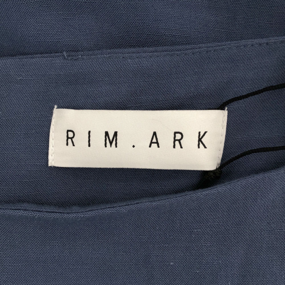 リムアーク 未使用 リネンブレンド ノースリーブ ロングワンピース 38 ブルー RIM.ARK タグ付き レディース