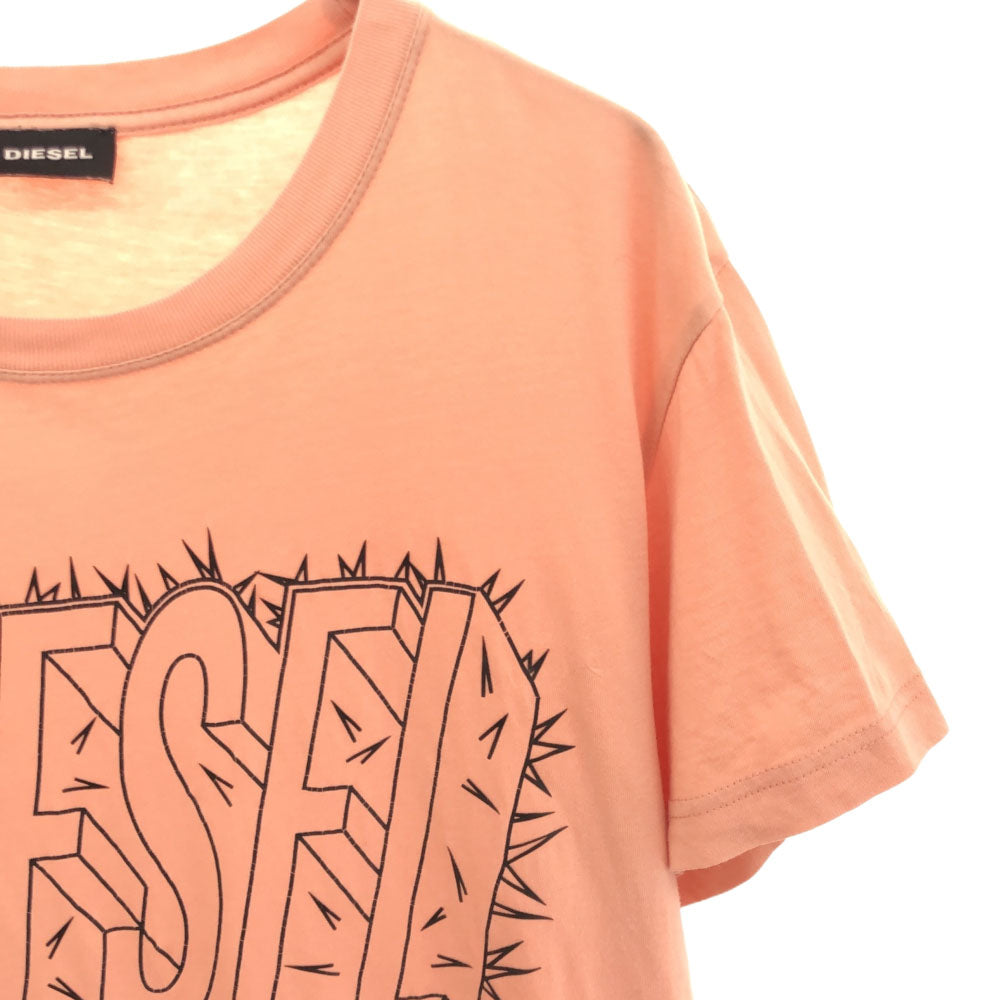 ディーゼル プリント 半袖 Tシャツ L ライトピンク DIESEL メンズ