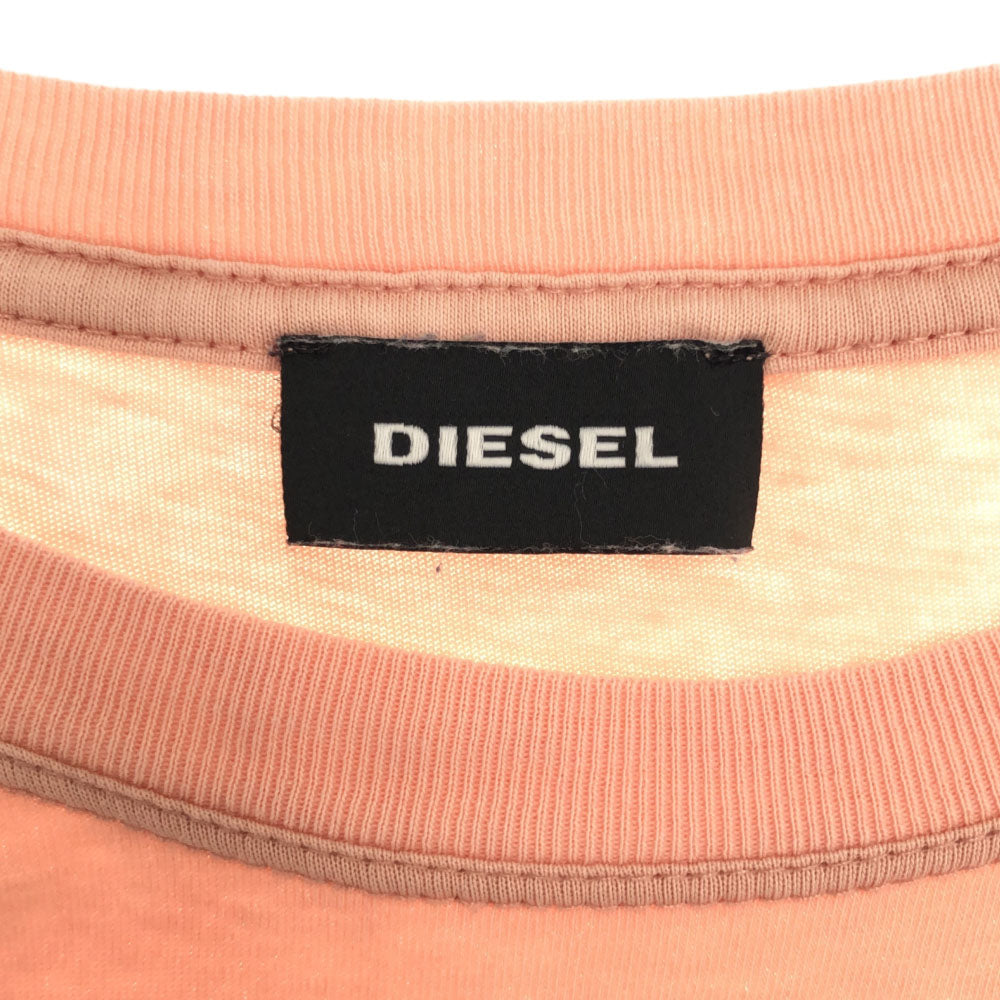 ディーゼル プリント 半袖 Tシャツ L ライトピンク DIESEL メンズ