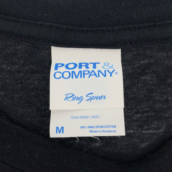 ポートアンドカンパニー プリント 半袖 Tシャツ M ブラック PORT&COMPANY バンT メンズ