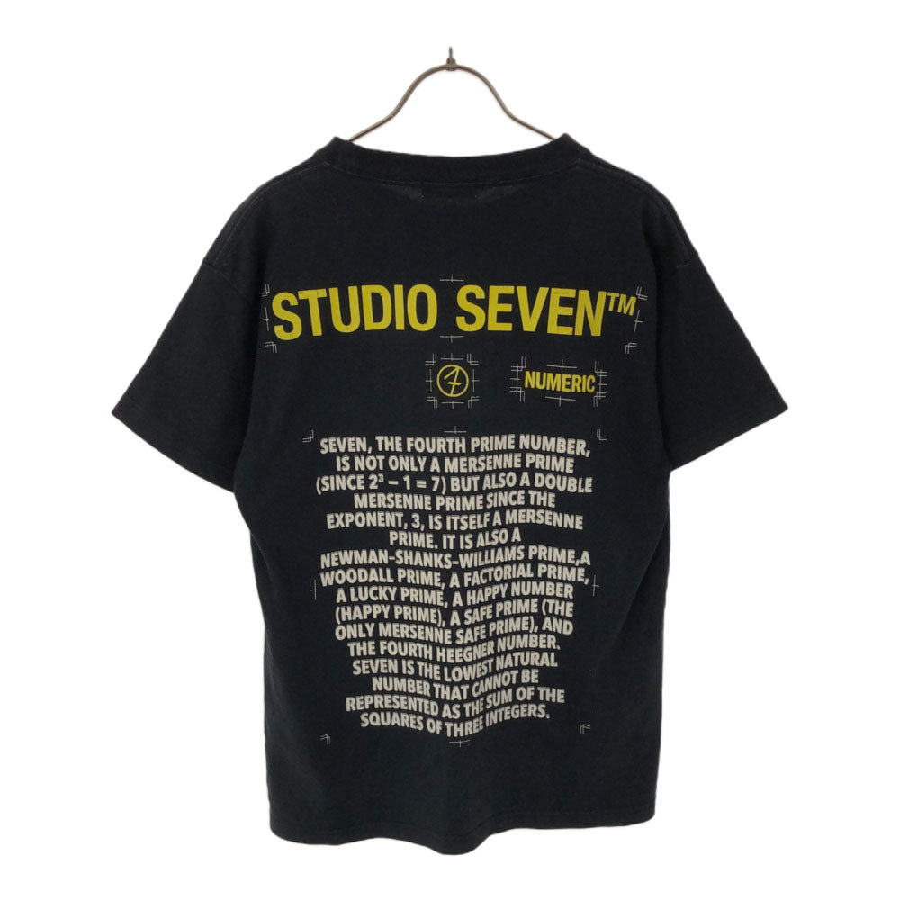 スタジオセブン 日本製 バックプリント 半袖 Tシャツ S ブラック STUDIO SEVEN メンズ