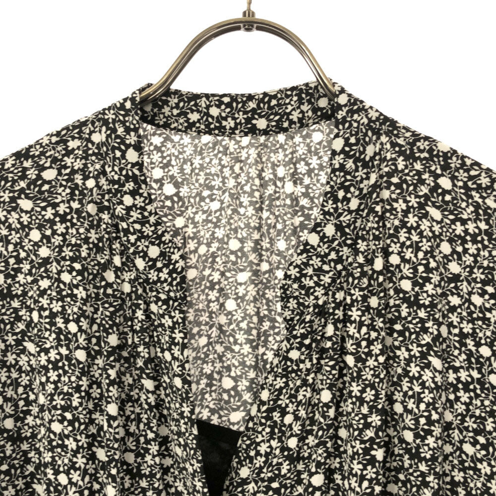 アーバンリサーチ 花柄 長袖 ロングワンピース FREE ブラック×ホワイト URBAN RESEARCH キャミソール付 レディース