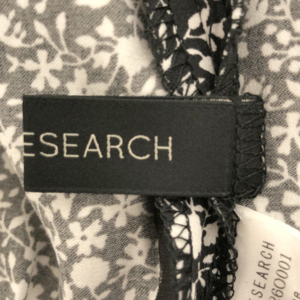 アーバンリサーチ 花柄 長袖 ロングワンピース FREE ブラック×ホワイト URBAN RESEARCH キャミソール付 レディース