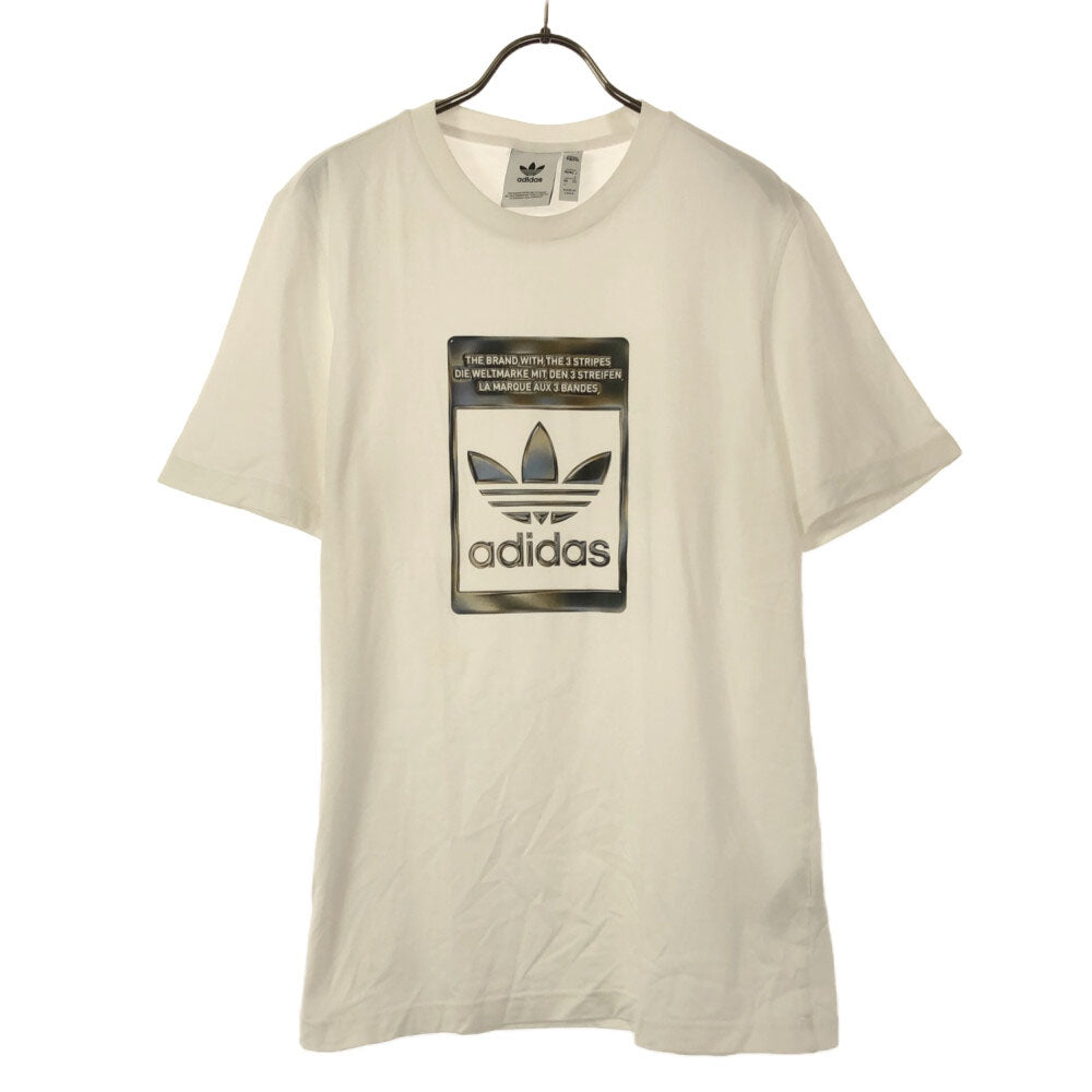 アディダス トレフォイルロゴ 3Dプリント 半袖 Tシャツ L ホワイト adidas メンズ