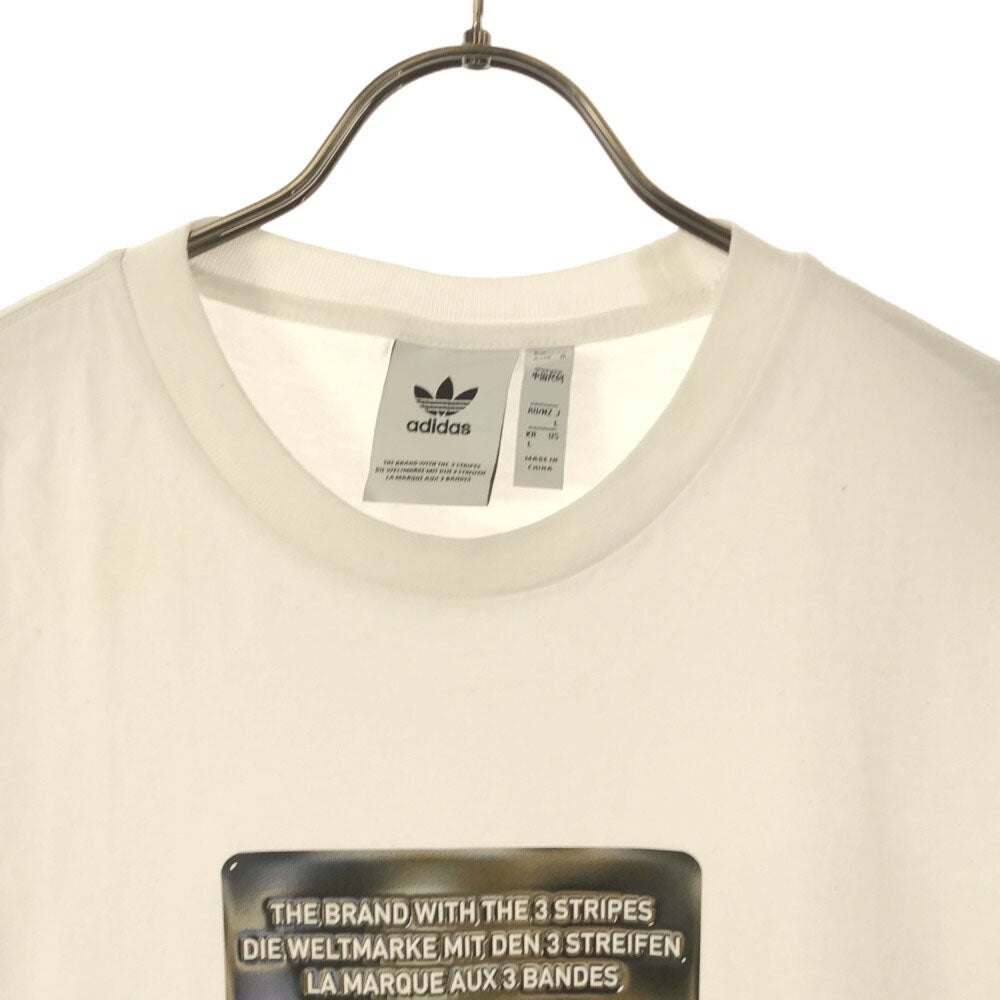 アディダス トレフォイルロゴ 3Dプリント 半袖 Tシャツ L ホワイト adidas メンズ