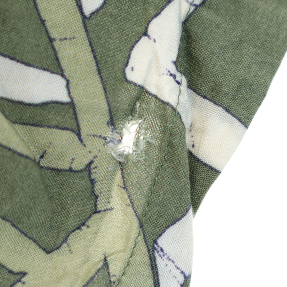 ピューリタン 90s レーヨン 総柄 半袖 シャツ M カーキ オールド ヴィンテージ メンズ