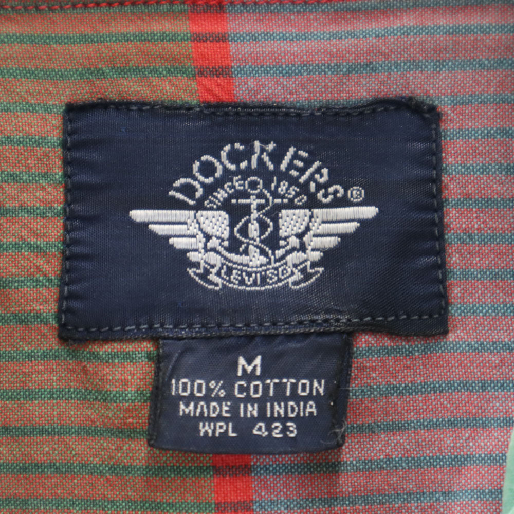 ドッカーズ 90s チェック 半袖 オープンカラーシャツ M DOCKERS オールド ヴィンテージヴィンテージ レディース