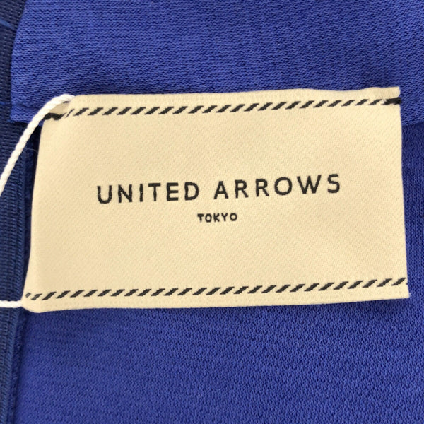 未使用 ユナイテッドアローズトウキョウ 日本製 半袖 カシュクール ワンピース 36 ブルー UNITED ARROWS TOKYO フレンチスリーブ ウエストリボン レディース