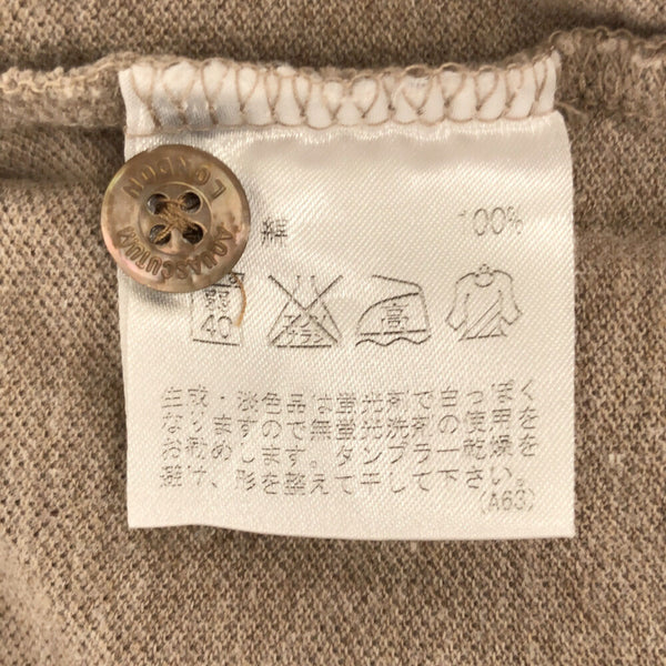 アクアスキュータム 日本製 刺繍 半袖 ポロシャツ L ブラウン Aquascutum 鹿の子地 メンズ