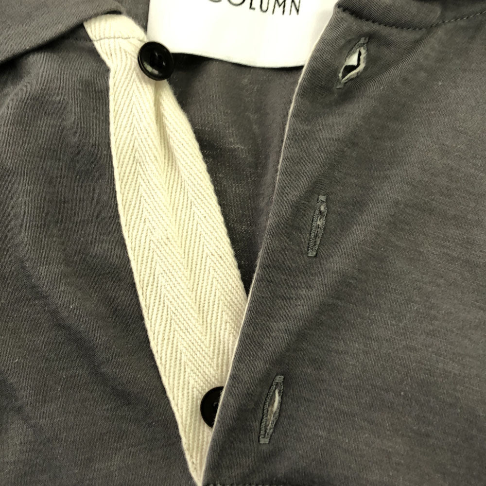 COLUMN コラム 日本製 半袖 ポロシャツ L グレー メンズ