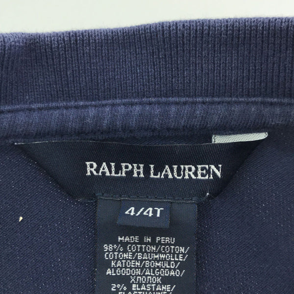 ラルフローレン 半袖 ワンピース 4/4T ネイビー RALPH LAUREN キッズ