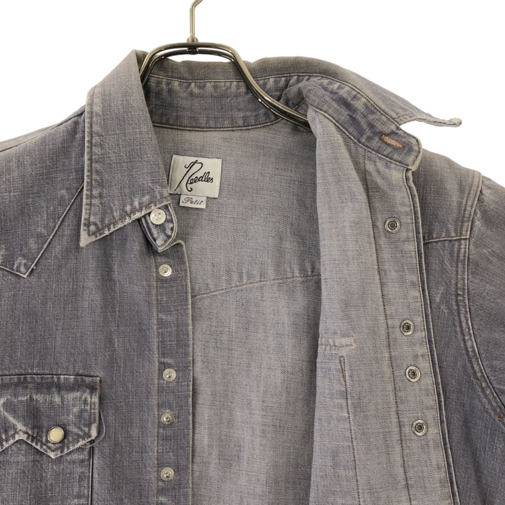 ニードルズ 日本製 長袖 デニム ウエスタンシャツ petit グレー系 Needles ネペンテス メンズ