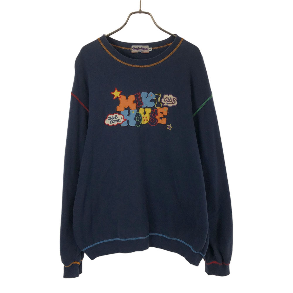 mikihouse ミキハウス 日本製 長袖 トレーナー M ネイビー系 メンズ