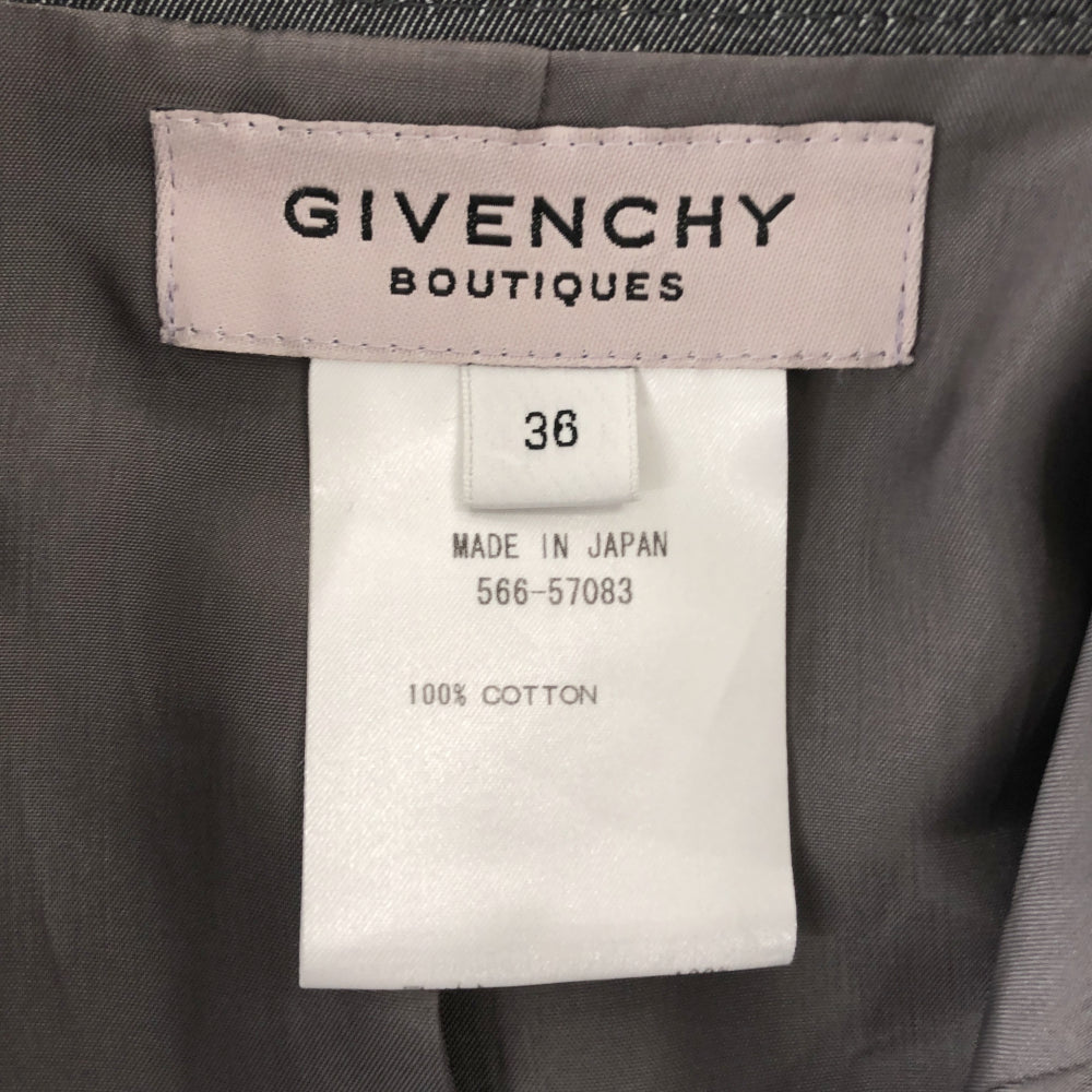GIVENCHY ジバンシィ 日本製 ラインデザイン ジャケット 36 グレー系 レディース