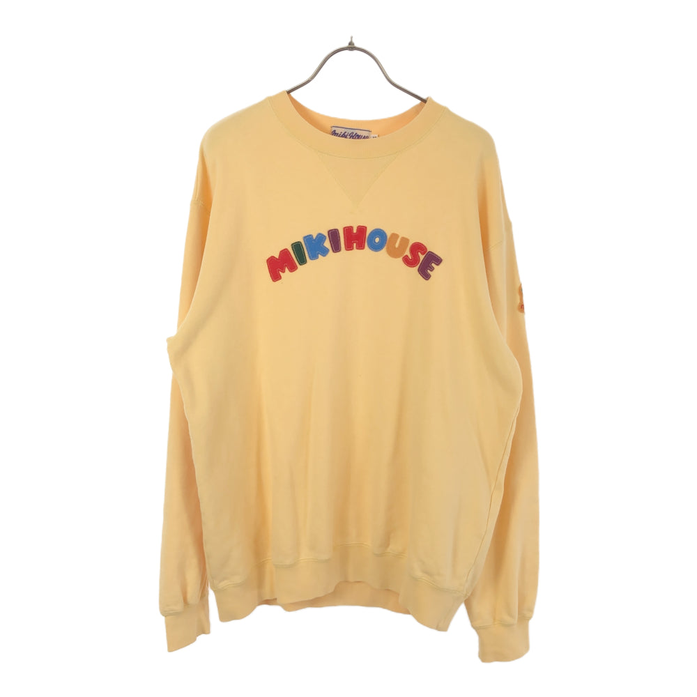 mikihouse MENS ミキハウス メンズ 日本製 ロゴワッペン 長袖 スウェット トレーナー M イエロー系 メンズ