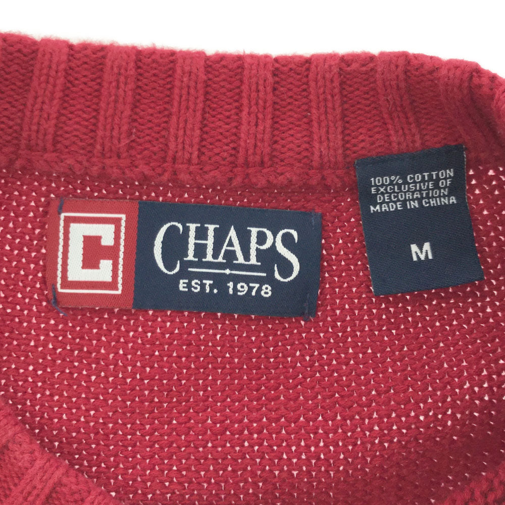 チャップス 長袖 セーター M レッド CHAPS ニット メンズ