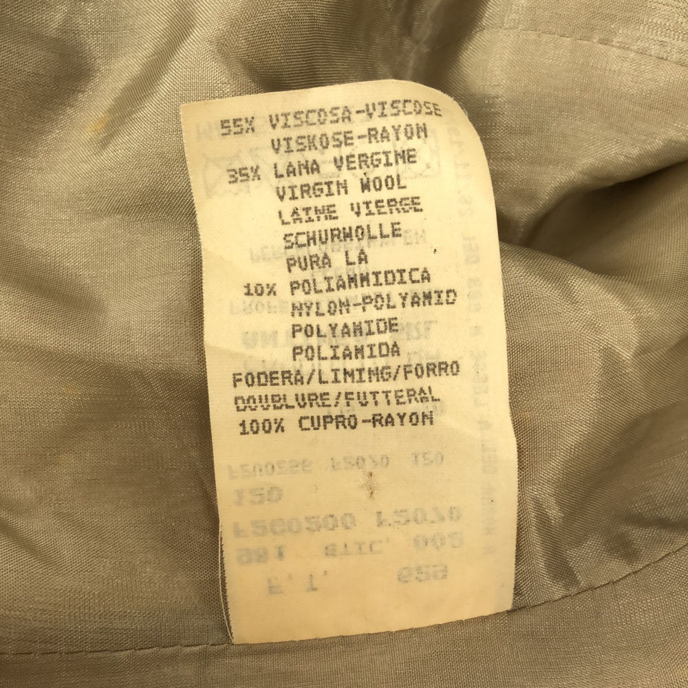 エンポリオアルマーニ 90s イタリア製 へリーンボーン ノーカラージャケット ベージュ系 Emporio Armani オールド ヴィンテージ レディース