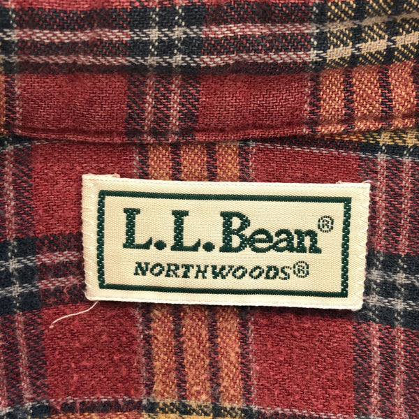 エルエルビーン USA製 チェック柄 長袖 ボタンダウンシャツ S レッド L.L.Bean アウトドア メンズ