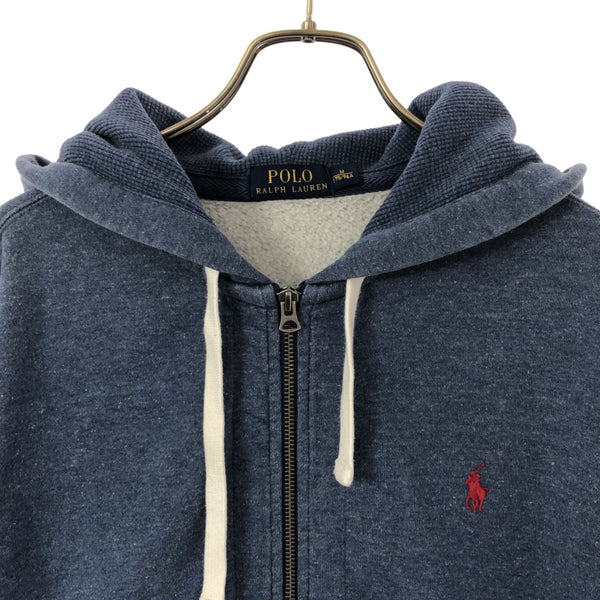 ポロラルフローレン 長袖 ジップパーカー M ブルー系 POLO RALPH LAUREN 裏起毛 メンズ