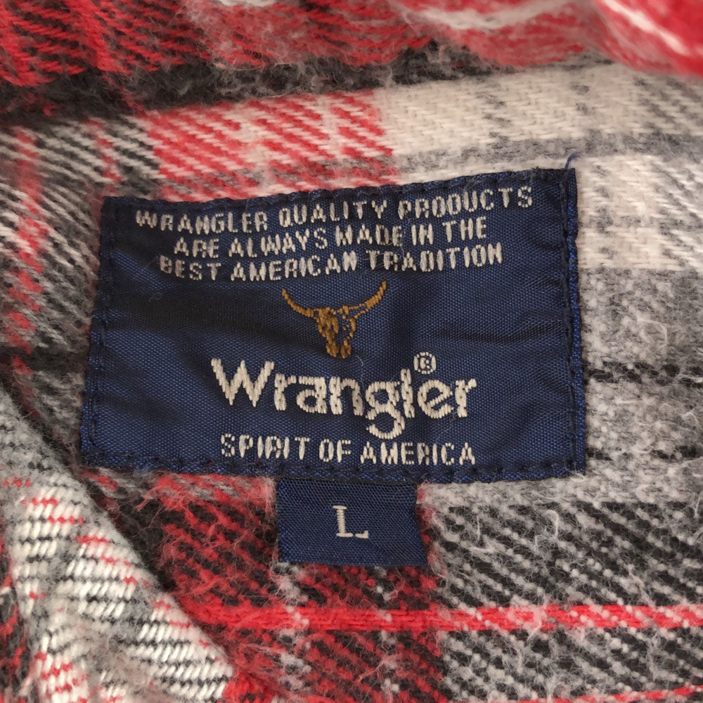 ラングラー チェック 長袖 コットンシャツ L グレー系 Wrangler フランネルシャツ メンズ