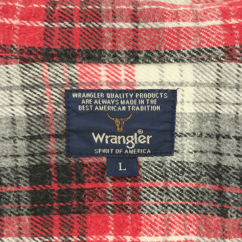 ラングラー チェック 長袖 コットンシャツ L グレー系 Wrangler フランネルシャツ メンズ