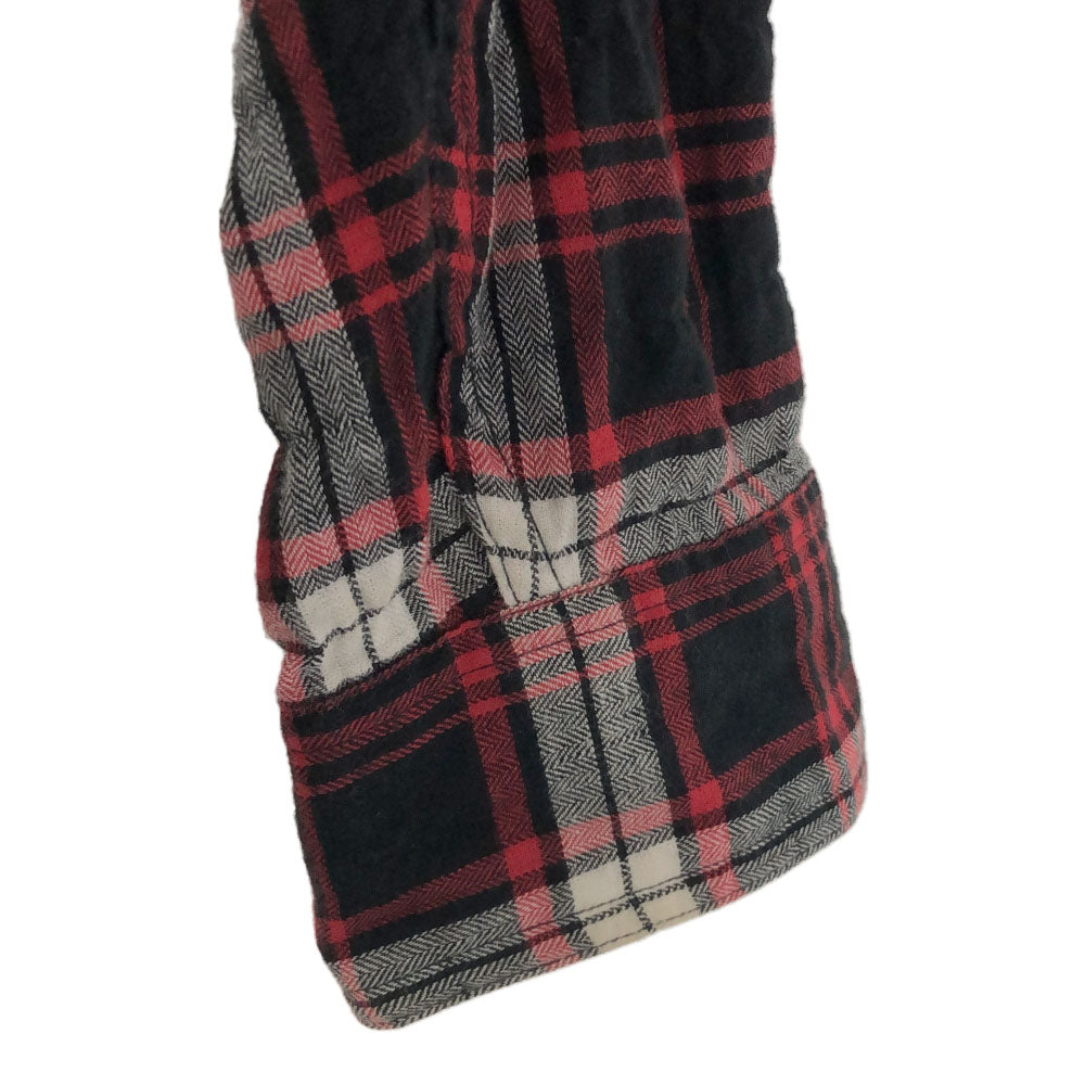 uniform experiment ユニフォームエクスペリメント 日本製 チェック 長袖 フード付き コットンシャツ 1 ブラック×レッド メンズ