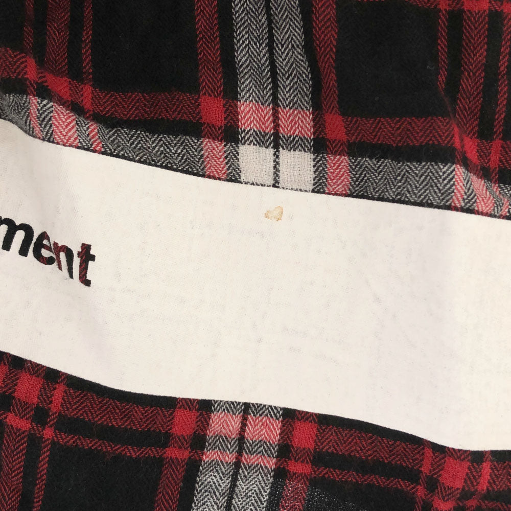 uniform experiment ユニフォームエクスペリメント 日本製 チェック 長袖 フード付き コットンシャツ 1 ブラック×レッド メンズ