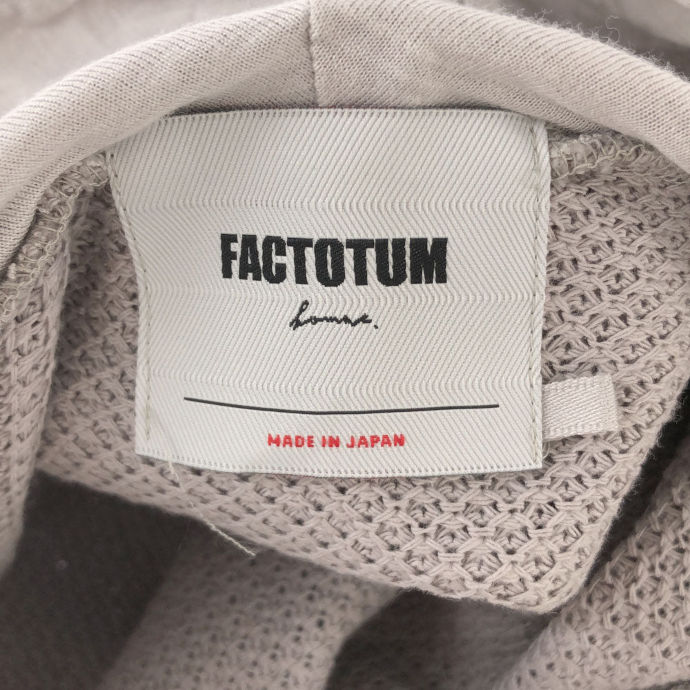 FACTOTUM ファクトタム 日本製 長袖 メッシュ パーカー 46 グレー メンズ