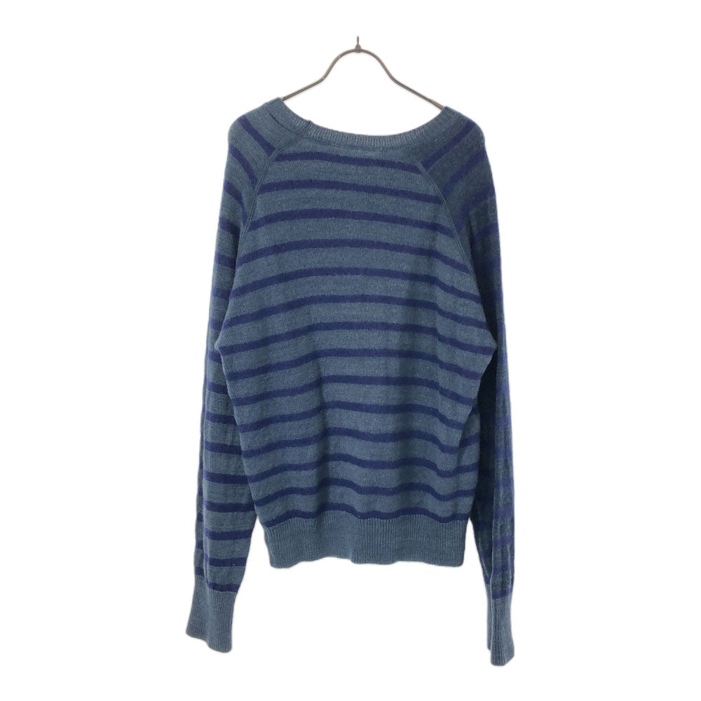 BLUE BLUE ブルーブルー 日本製 ウール100% ボーダー 長袖 セーター 3 ブルー系 ニット メンズ