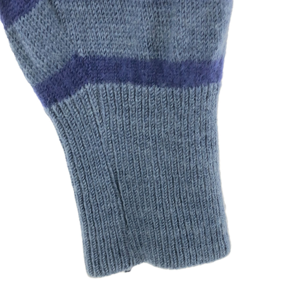 BLUE BLUE ブルーブルー 日本製 ウール100% ボーダー 長袖 セーター 3 ブルー系 ニット メンズ